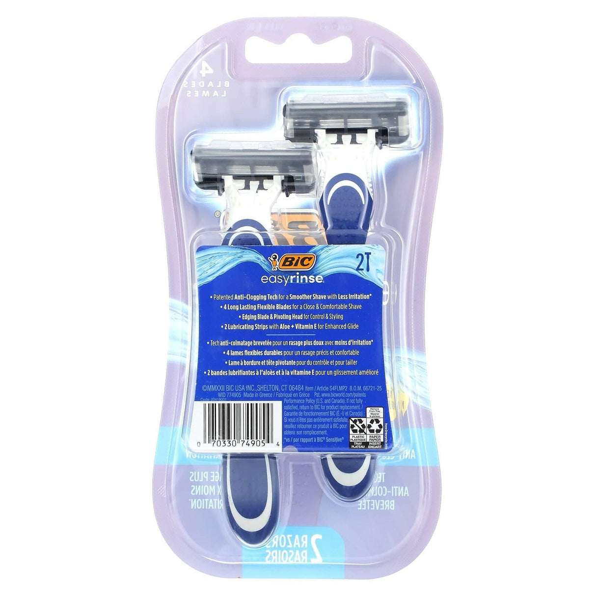 BIC, EasyRinse, Men's Disposable Razors, 2 Razors - Supply Center USA