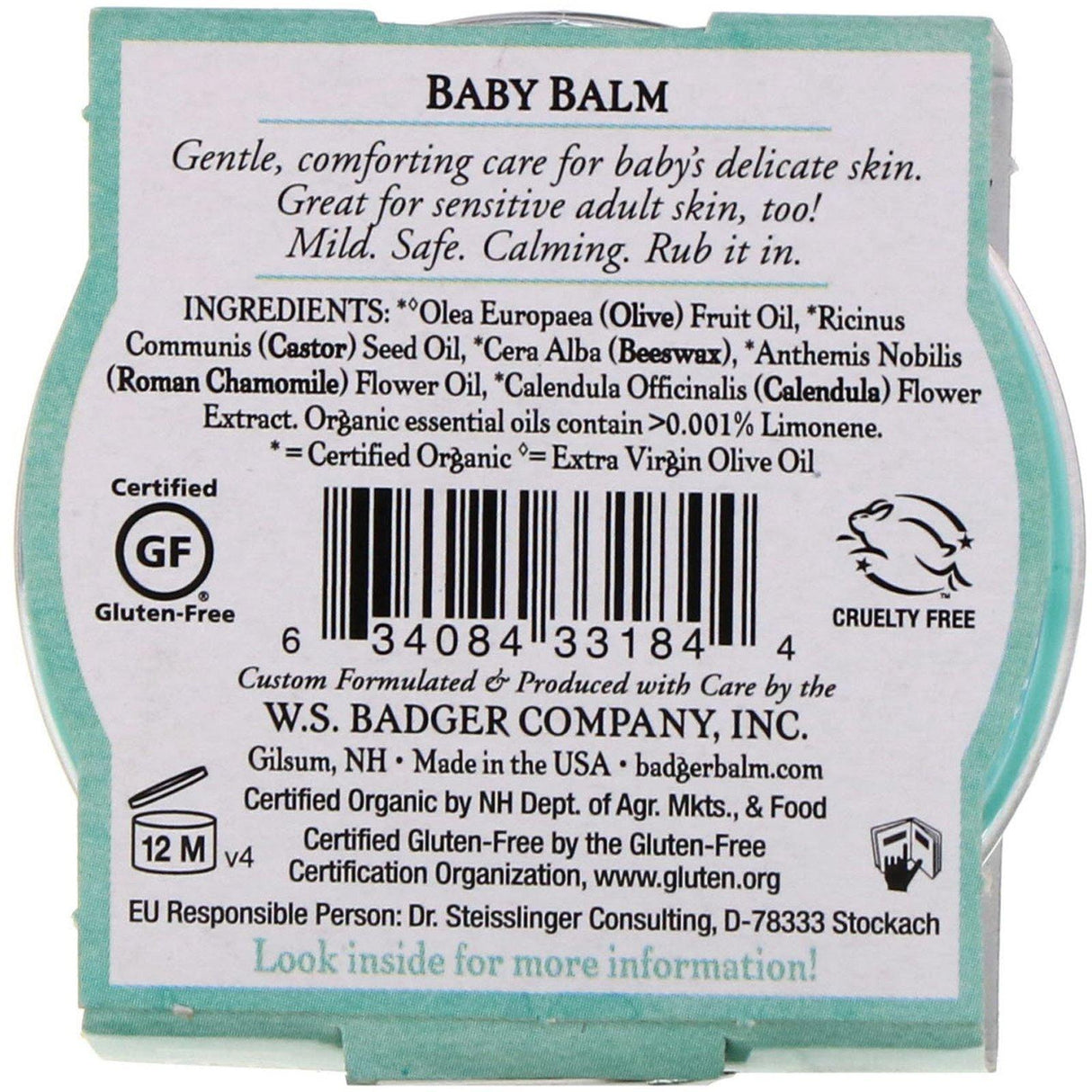 Badger Company, Baby Balm, Chamomile & Calendula, .75 oz (21 g) - Supply Center USA