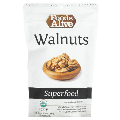 Foods Alive, Organic Superfood, Walnuts, 10 oz (284 g) - Supply Center USA