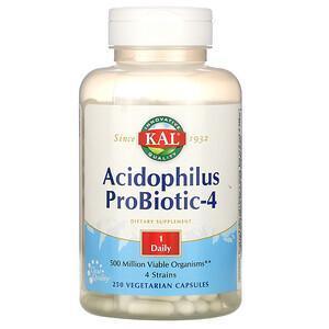 KAL, Acidophilus Probiotic-4, 250 Veggie Caps - Supply Center USA