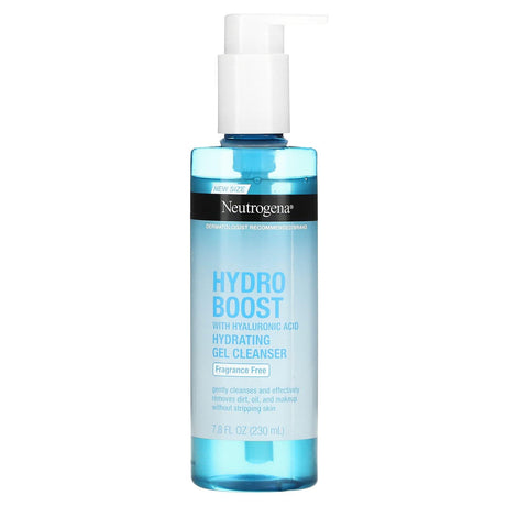 Neutrogena, Hydro Boost with Hyaluronic Acid, Hydrating Gel Cleanser, Fragrance Free, 7.8 fl oz (230 ml) - Supply Center USA