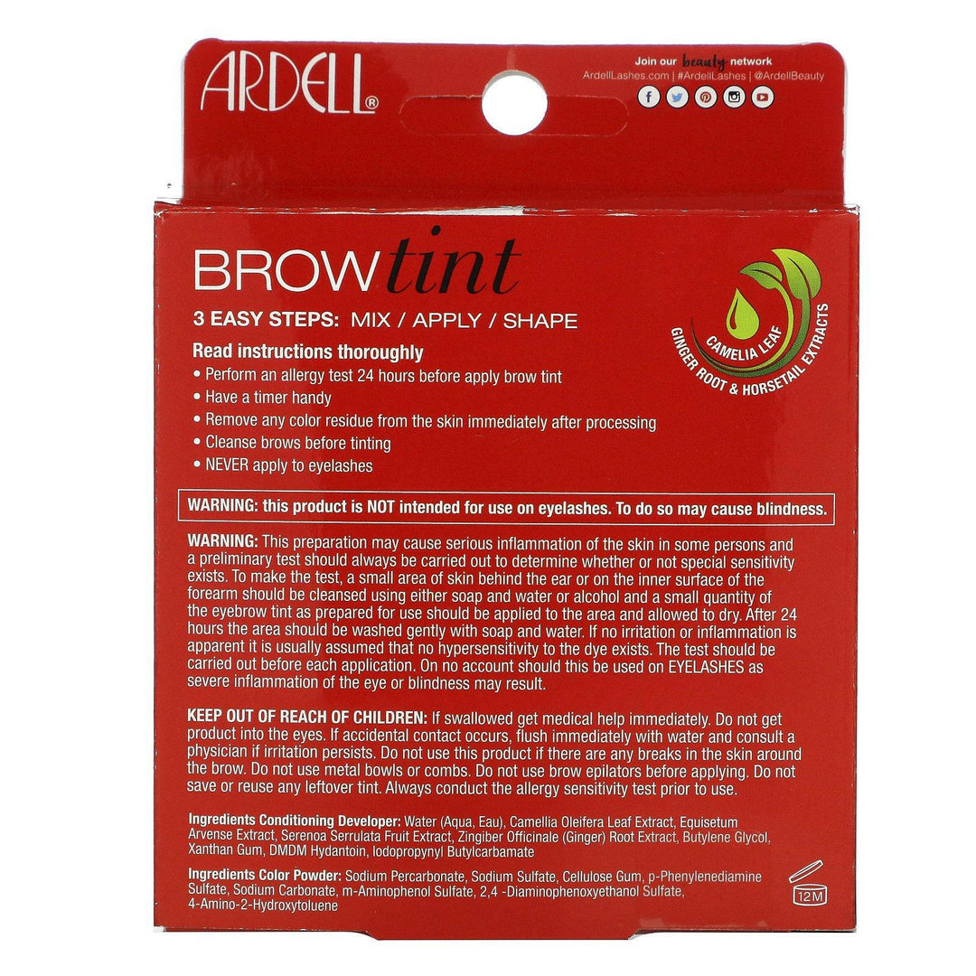 Ardell, Brow Tint, Dark Brown, 5 Piece Set - HealthCentralUSA