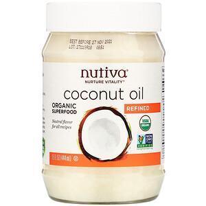 Nutiva, Organic Coconut Oil, Refined, 15 fl oz (444 ml) - Supply Center USA