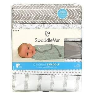 Summer Infant, SwaddleMe, Original Swaddle, Small/Medium, 0-3 Months, Grey, 5 Pack - HealthCentralUSA