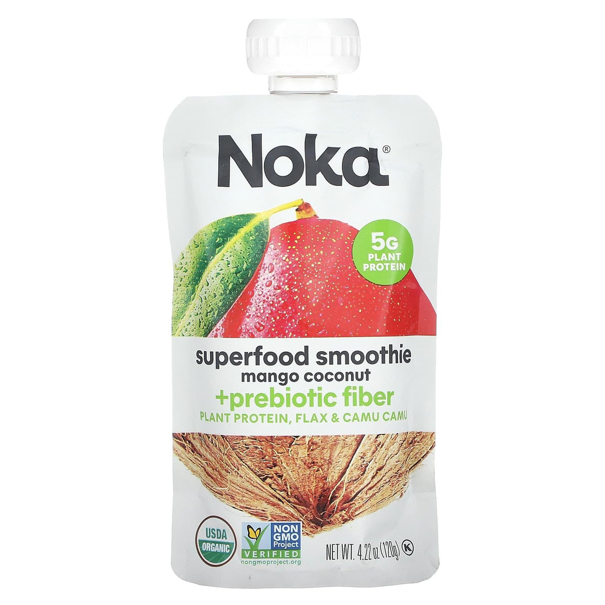 Noka, Superfood Smoothie + Prebiotic Fiber, Strawberry Pineapple, 4.22 oz (120 g) - Supply Center USA