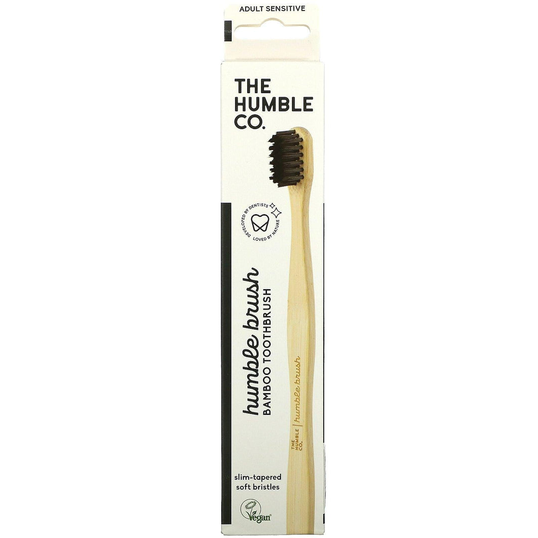 The Humble Co., Humble Bamboo Toothbrush, Adult Sensitive, Black, 1 Toothbrush - HealthCentralUSA