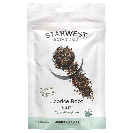 Starwest Botanicals, Certified Organic Licorice Root Cut, 1.59 oz (45 g) - Supply Center USA