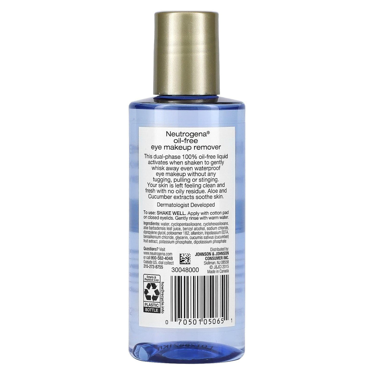 Neutrogena, Oil-Free Eye Makeup Remover, 5.5 fl oz (162 ml) - Supply Center USA