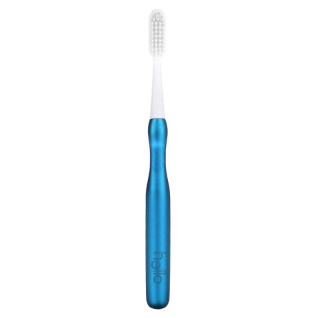 Hello, Aluminum Toothbrush with Replaceable Brush Heads, Soft, Black, 1 Toothbrush and 1 Replaceable Brush Head - Supply Center USA