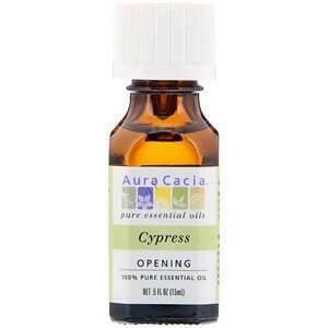 Aura Cacia, 100% Pure Essential Oil, Cypress, .5 fl oz (15 ml) - Supply Center USA