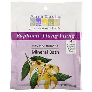 Aura Cacia, Aromatherapy Mineral Bath, Euphoric Ylang Ylang, 2.5 oz (70.9 g) - Supply Center USA