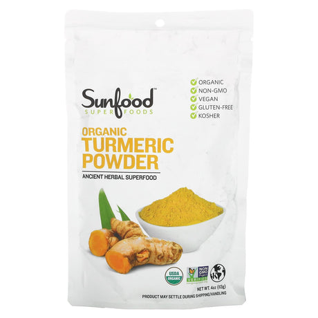 Sunfood, Organic Turmeric Powder, 4 oz (113 g) - Supply Center USA