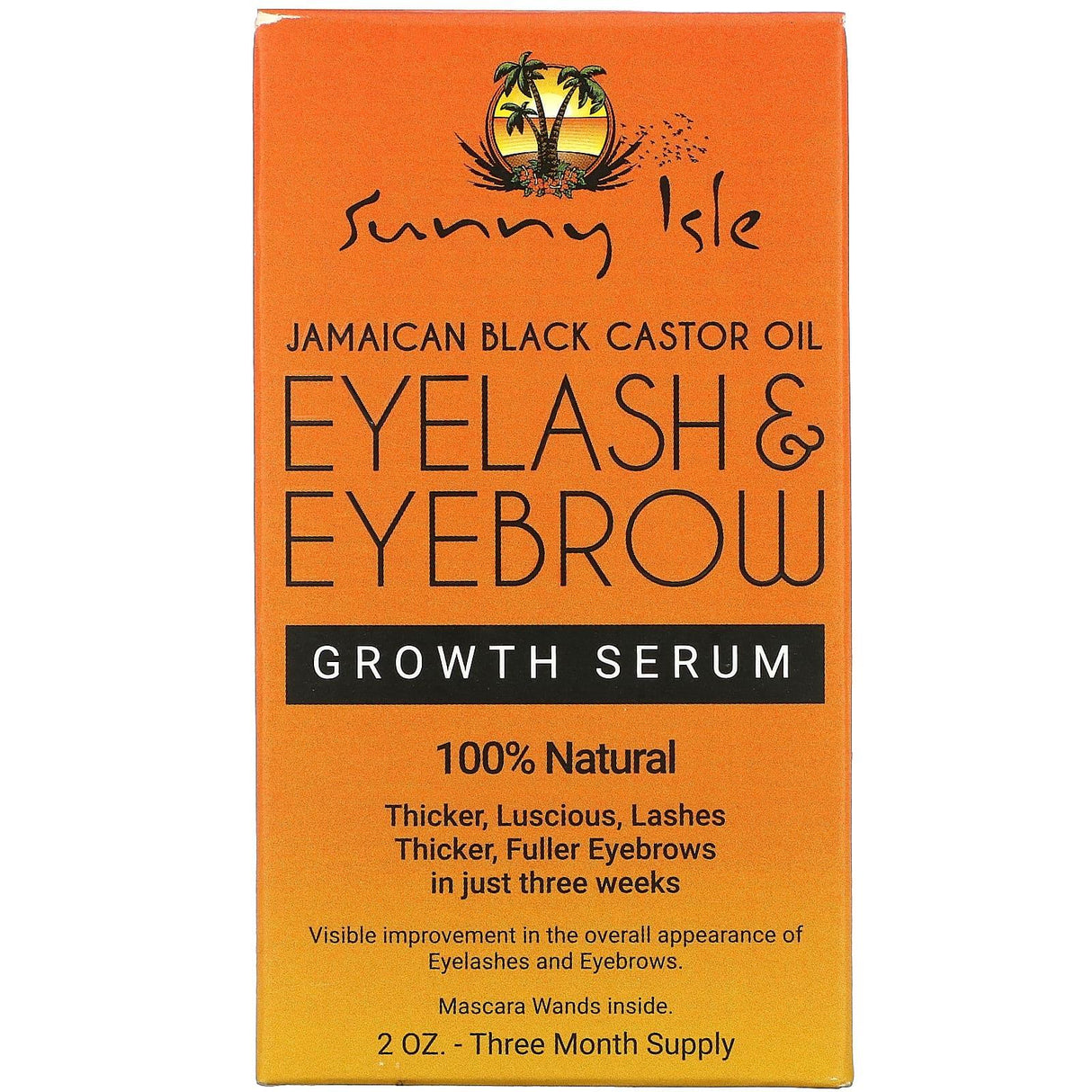 Sunny Isle, Jamaican Black Castor Oil, Eyelash & Eyebrow Growth Serum, 2 oz - Supply Center USA