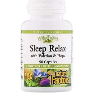 Natural Factors, Sleep Relax with Valerian & Hops, 90 Capsules - Supply Center USA