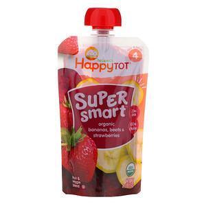 Happy Family Organics, Happy Tot, Super Smart, Fruit & Veggie Blend, Organic Bananas, Beets & Strawberries, Stage 4, 4 oz (113 g) - Supply Center USA