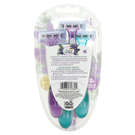 BIC, Soleil Escape, Women's Disposable Razors, Lavender & Eucalyptus, 4 Razors - Supply Center USA