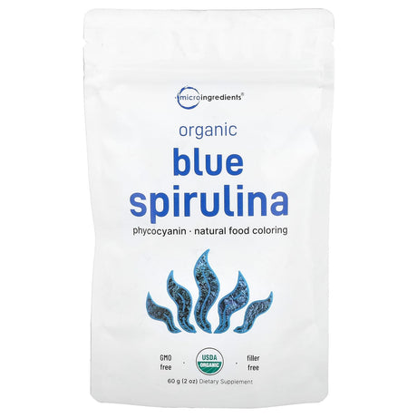 Micro Ingredients, Organic Blue Spirulina, 2 oz (60 g) - Supply Center USA