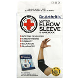 Doctor Arthritis, Copper Elbow Sleeve & Handbook, Small, Black, 1 Sleeve - Supply Center USA