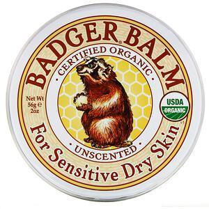 Badger Company, Badger Balm, For Sensitive Dry Skin, Unscented, 2 oz (56 g) - Supply Center USA