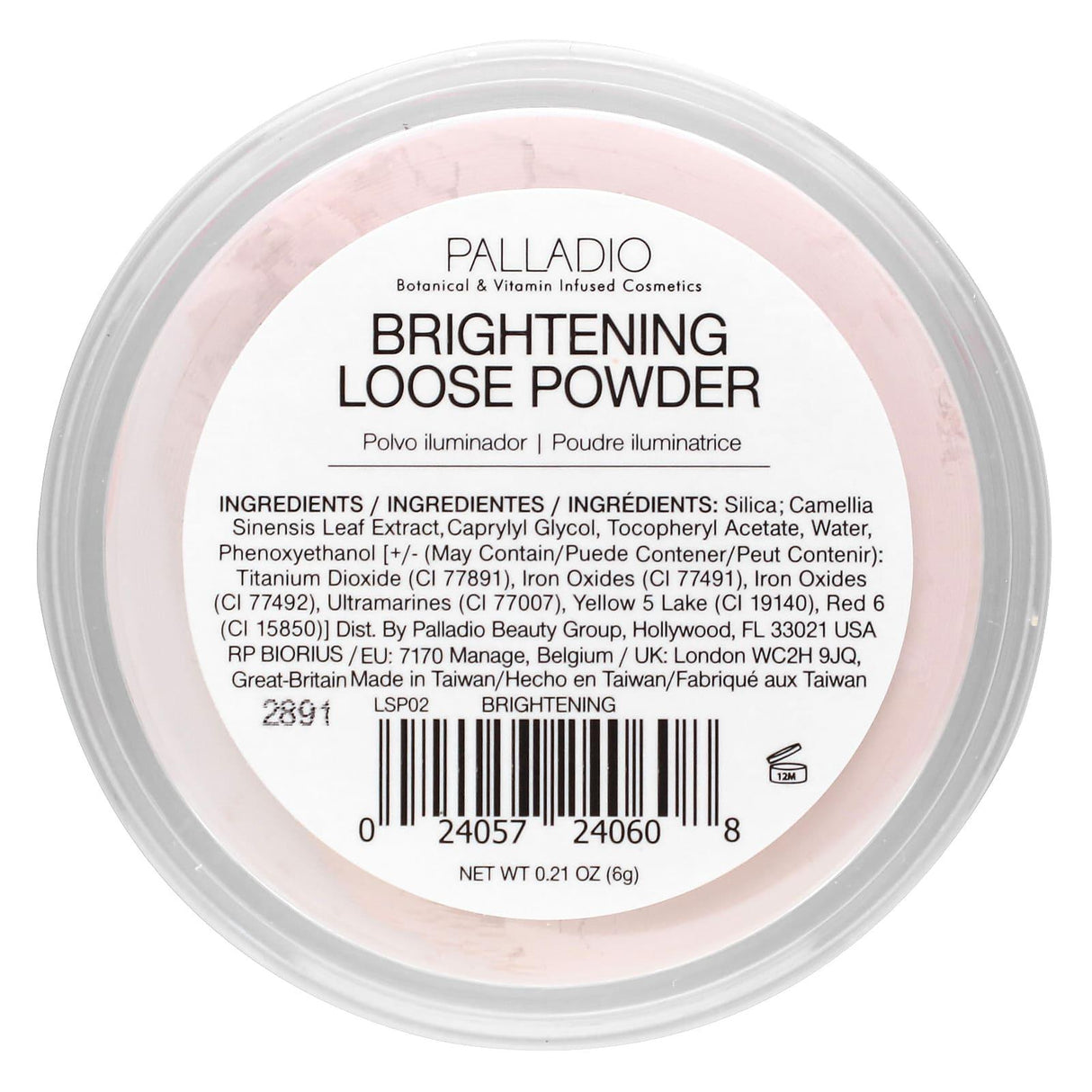 Palladio, 4Ever + Ever, Brightening Loose Powder with Green Tea, 0.21 oz (6 g) - Supply Center USA