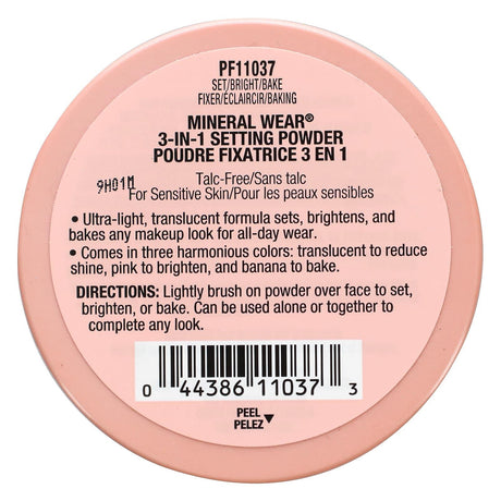 Physicians Formula, Mineral Wear, 3-In-1 Setting Powder, 0.68 oz (19.5 g) - Supply Center USA