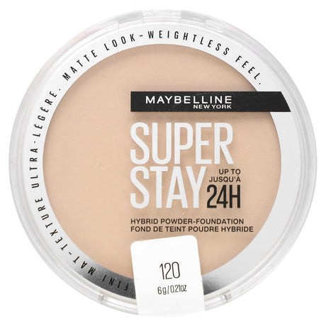 Maybelline, Super Stay, Hybrid Powder-Foundation, 120, 0.21 oz (6 g) - Supply Center USA