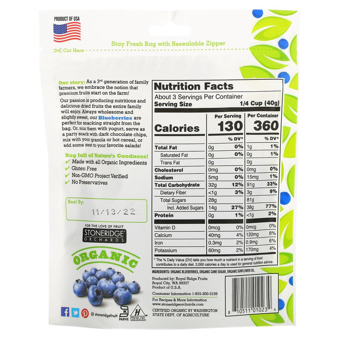 Stoneridge Orchards, Organic Blueberries, 4 oz (113 g) - HealthCentralUSA