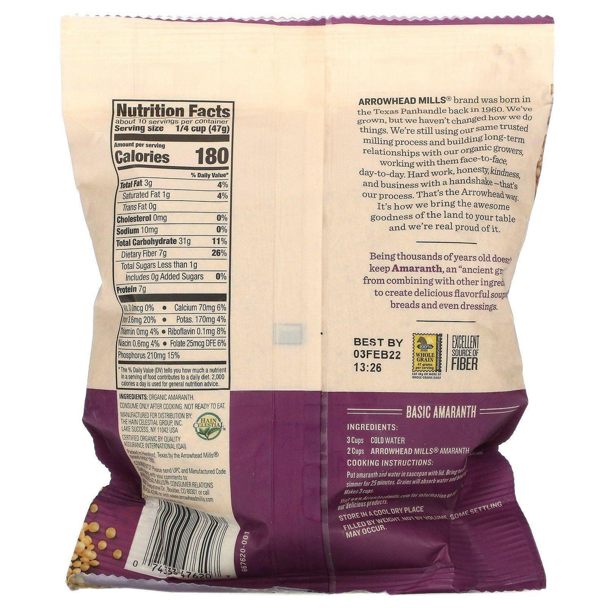 Arrowhead Mills, Organic, Amaranth, 16 oz (453 g) - Supply Center USA