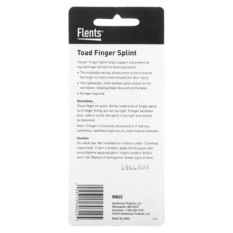 Flents, Finger Splint, Toad, Medium, 1 Piece - Supply Center USA