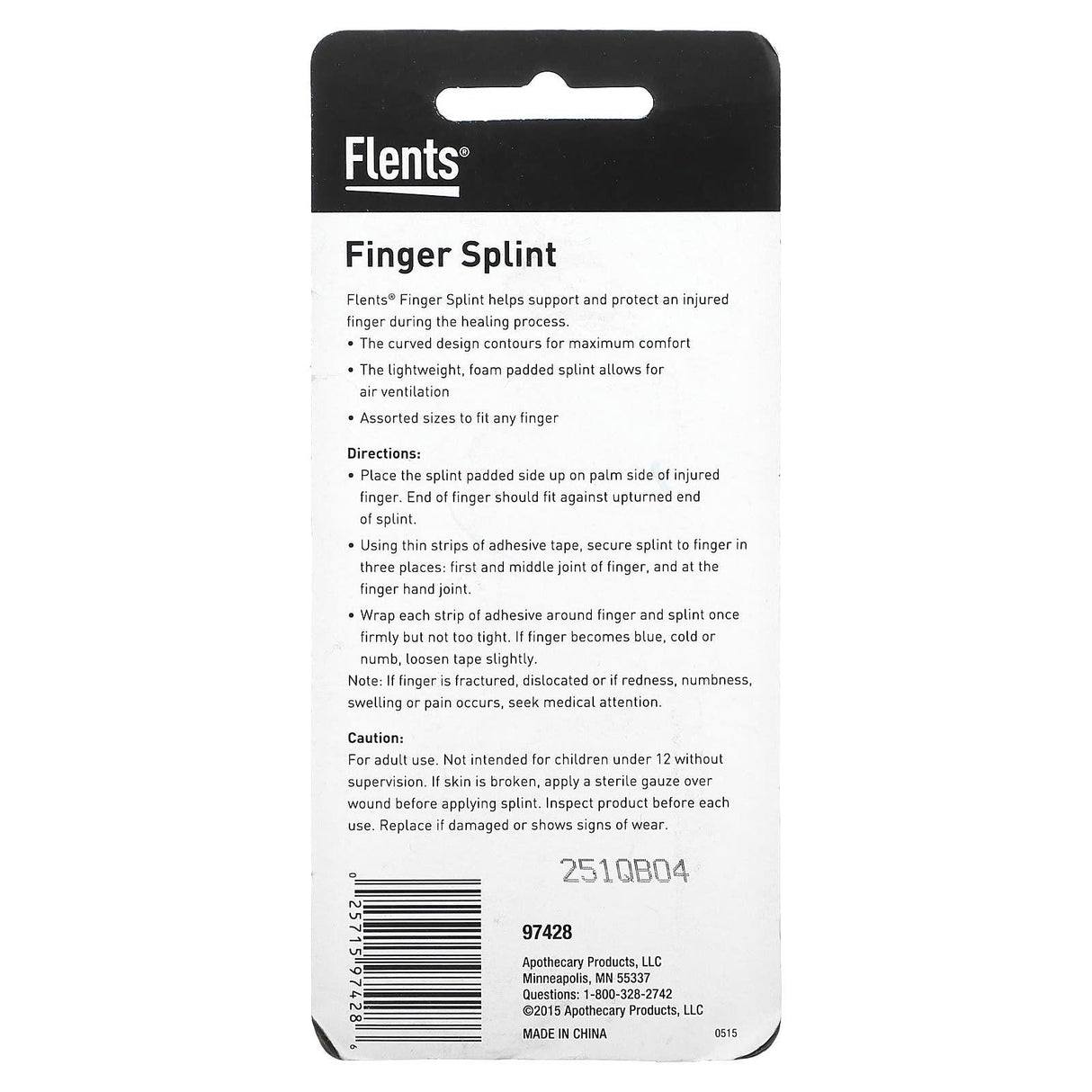 Flents, Finger Splint, Curved, S,M,L, 3 Piece Set - Supply Center USA