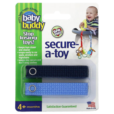 Baby Buddy, Secure-A-Toy, 4+ Months, Deep Blue & Sky Blue, 2 Straps - Supply Center USA