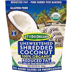 Edward & Sons, Let's Do Organic, 100% Organic Unsweetened Shredded Coconut, Reduced Fat, 8.8 oz (250 g) - Supply Center USA