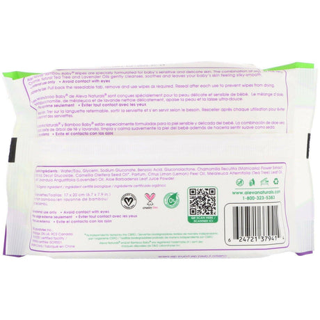 Aleva Naturals, Bamboo Baby Wipes, 30 Wipes - Supply Center USA