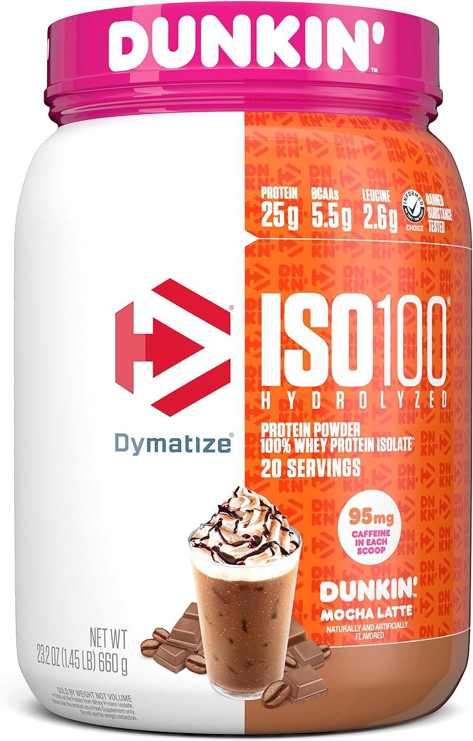 Dymatize ISO100 Hydrolyzed Protein Powder, 100% Whey Isolate, 25G of Protein, 5.5G Bcaas, Gluten Free, Fast Absorbing, Easy Digesting, Gourmet Vanilla, 20 Servings