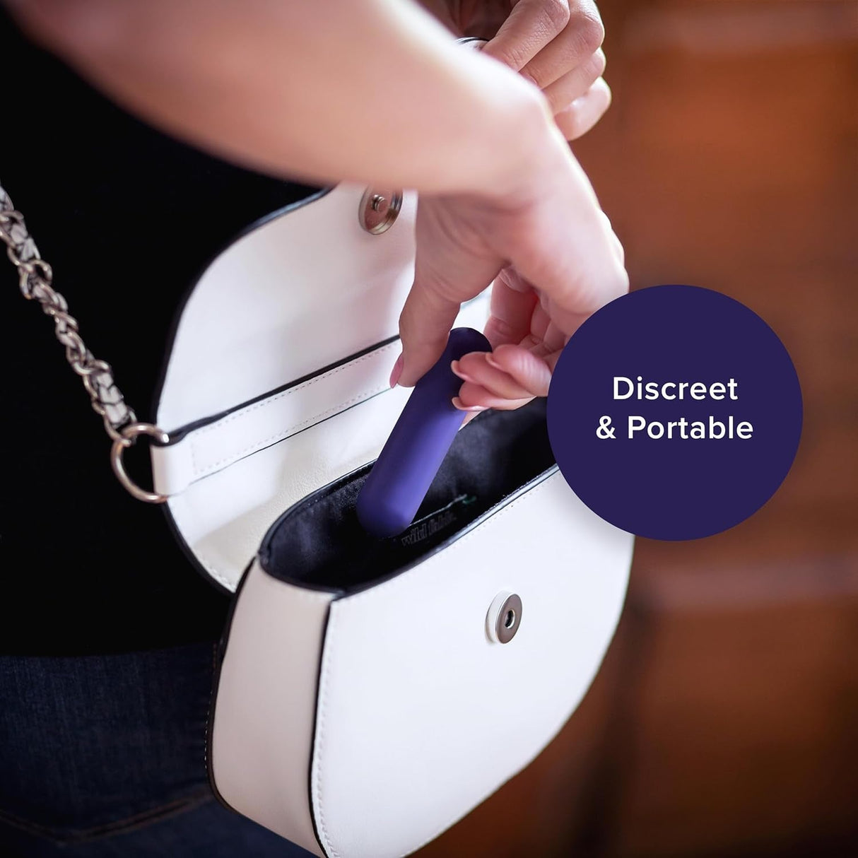 Plusone Bullet Vibrator for Women, Mini Vibrator Made of Body-Safe Silicone, Fully Waterproof, USB Rechargeable, Personal Massager with 10 Vibration Settings, Purple