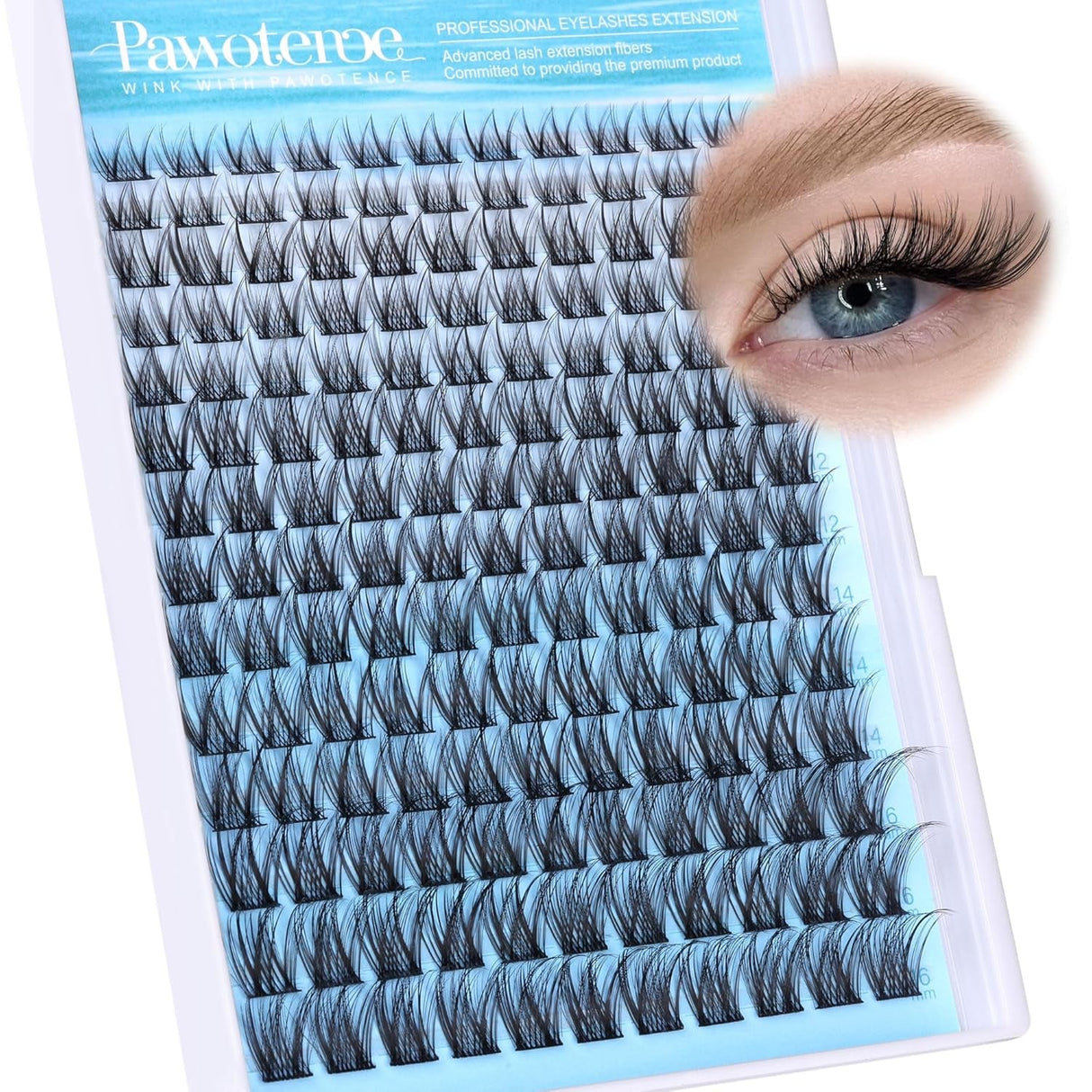 Pawotence Lash Clusters Wispy Cluster Eyelash Extensions 144Pcs Individual Lashes 10-18Mm Lash Extension DIY False Eyelashes Soft Comfortable Eyelash Clusters with Thin Band