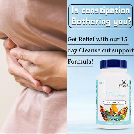 15 Day Gut Cleanse Gut and Colon Support 15 Day Cleanse，Advanced Gut Cleanse Detox with Senna, Cascara Sagrada and Psyllium Husk Non-Gmo Made in USA 30 Capsules… (1)… (1 Pack) - Supply Center USA