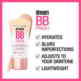 Maybelline Dream Fresh Skin Hydrating BB Cream, 8-In-1 Skin Perfecting Beauty Balm with Broad Spectrum SPF 30, Sheer Tint Coverage, Oil-Free, Medium, 1 Fl Oz - Supply Center USA