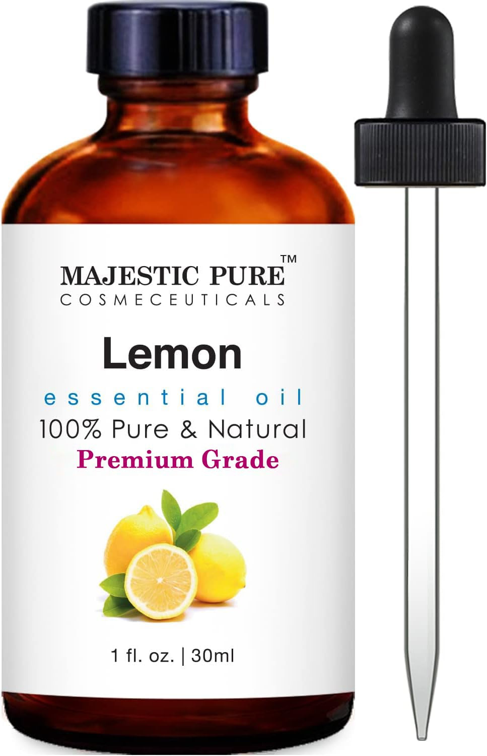 Majestic Pure Lavender Essential Oil with Glass Dropper | 100% Pure and Natural Lavender Oil | Premium Grade Essential Oils for Diffusers, Skin, Aromatherapy, Massage | 4 Fl Oz