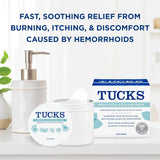 TUCKS Medicated Cooling Pads, 100 Count – Pads with Witch Hazel, Cleanses Sensitive Areas, Protects from Irritation, Hemorrhoid Treatment, Medicated Pads Used by Hospitals