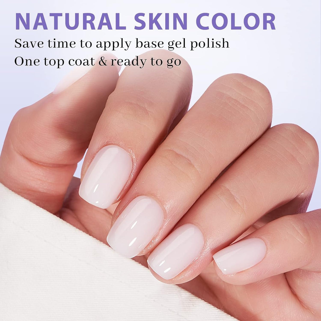 Btartboxnails XS Short Square Gel Nail Tips - Pre Colored Milky White Soft Gel Nail Tips, Milky White Press on Nails, Natural XCOATTIPS Pre Applied Tip Primer