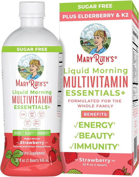 Multivitamin Multimineral for Women Men & Kids by Maryruth'S | No Added Sugar | Vegan Liquid Vitamins for Adults & Kids | Mens, Womens Multivitamin | Energy & Beauty Booster | Non-Gmo | 32 Fl Oz - Supply Center USA