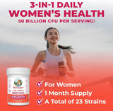 Maryruth Organics 3-In-1 Daily Health Probiotics for Women | Clinically Tested | Hormone Support & Gut Health Supplement for Women | Supplement for Women | 50 Billion CFU | Allergen Free | 30 Ct - Supply Center USA