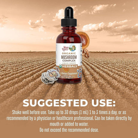 Maryruth'S USDA Organic Mushroom Complex | Herbal Liquid Drops, Mushroom Supplement | Lion'S Mane, Reishi Mushroom, Shiitake Mushrooms | Nongmo, Vegan - Supply Center USA