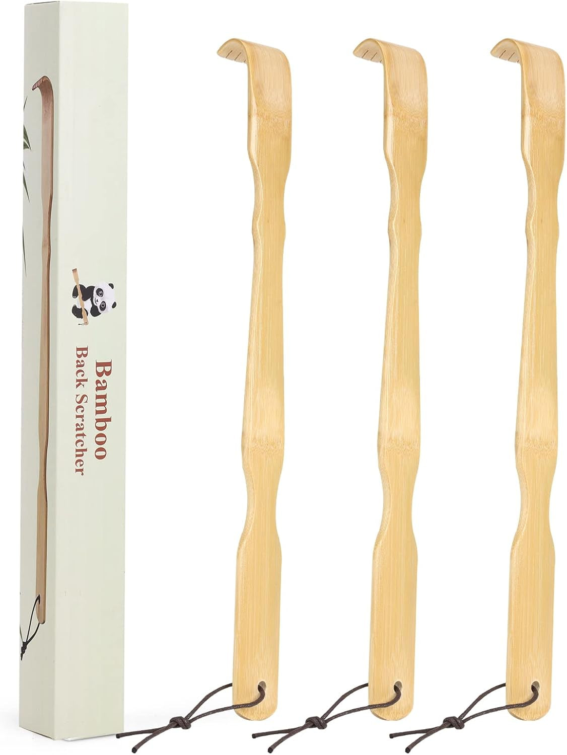 2 Pack Wooden Bamboo Back Scratcher, 17 Inch Long Handle Back Scratchers for Adults Men Women, with Beautiful Gift Packaging