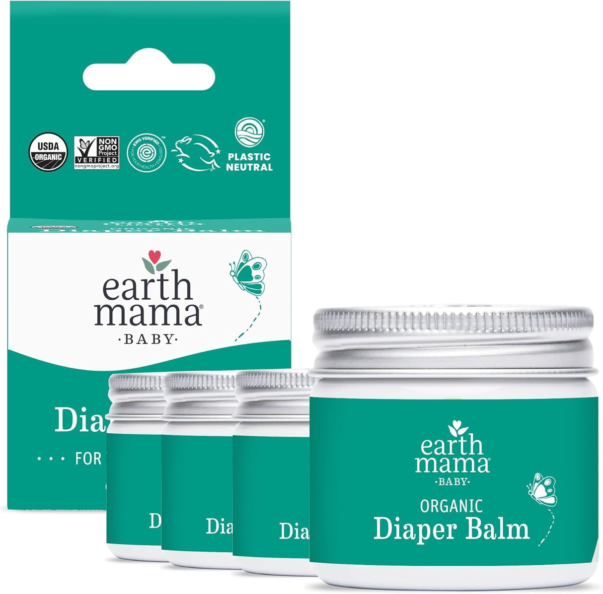 Earth Mama Organic Diaper Balm | Diaper Cream with Calendula | Calm Skin Baby Essentials for Diaper Bag |Multipurpose Baby Ointment, 2-Fluid Ounce