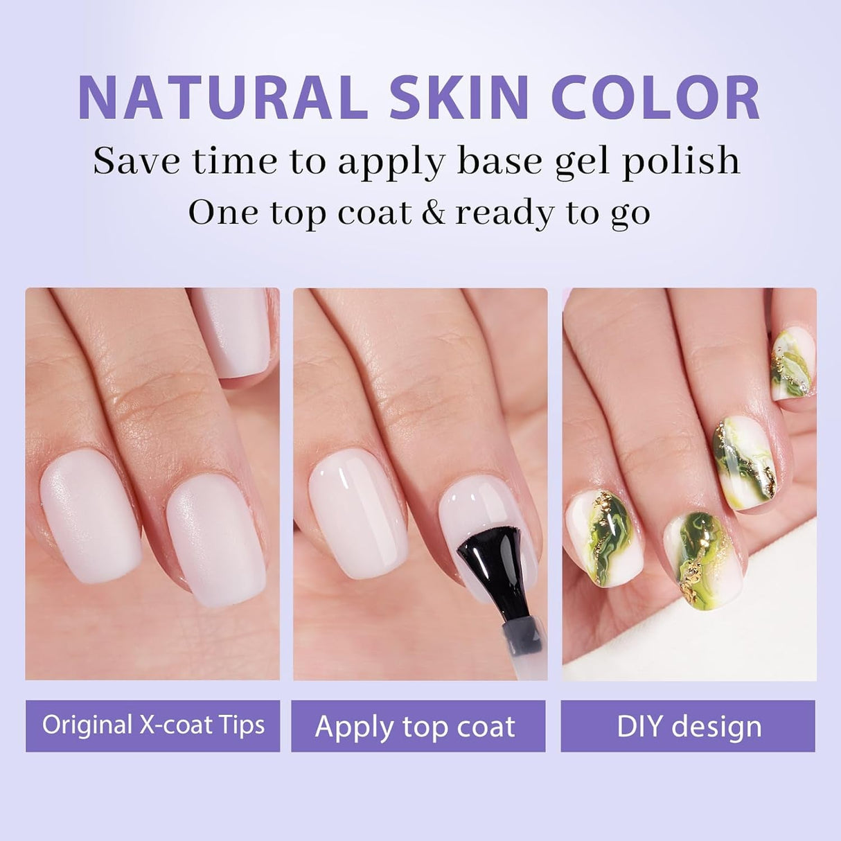 Btartboxnails XS Short Square Gel Nail Tips - Pre Colored Milky White Soft Gel Nail Tips, Milky White Press on Nails, Natural XCOATTIPS Pre Applied Tip Primer