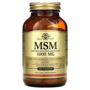 Solgar, MSM (Methylsulfonylmethane), 1,000 mg, 120 Tablets - Supply Center USA