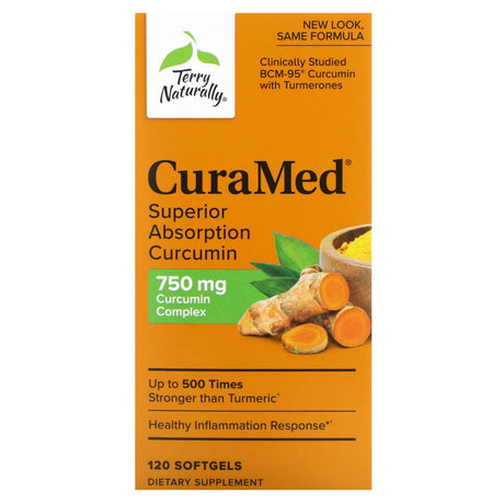 Terry Naturally, CuraMed, Superior Absorption Curcumin, 375 mg, 60 Softgels - Supply Center USA