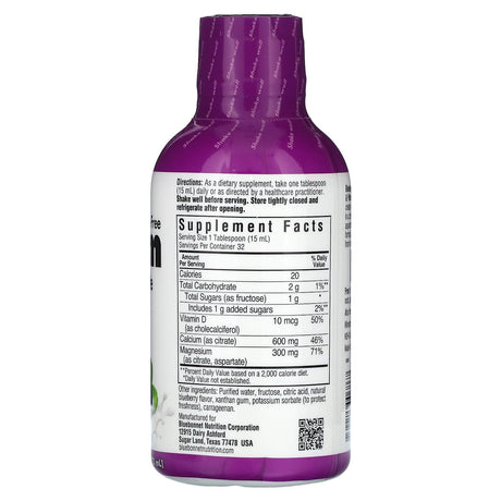 Bluebonnet Nutrition, Liquid Calcium, Magnesium Citrate Plus Vitamin D3, Natural Lemon, 16 fl oz (472 ml) - Supply Center USA